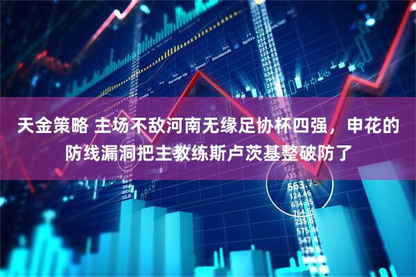 天金策略 主场不敌河南无缘足协杯四强，申花的防线漏洞把主教练斯卢茨基整破防了